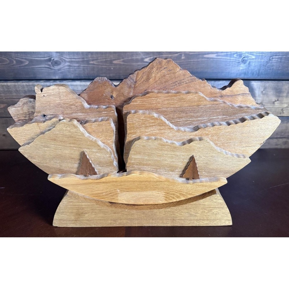Vintage MCM Hand Crafted 3D Wood Carving Canadian Artisan Zenon Sklepowich
